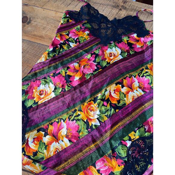 Womens Victorias Secret Floral Lace Pink Purple Chemise Nightie Gold Label Small - Picture 9 of 9